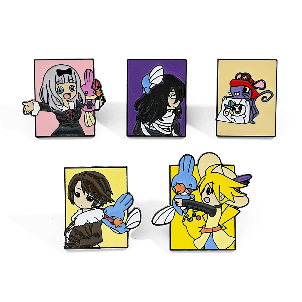 Enamel Pin Set - 5 Pcs 포켓몬 애니메이션 캐릭터 브로치