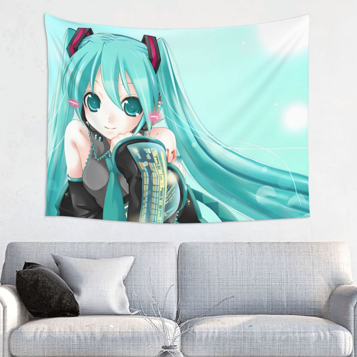 Wall Scroll Tapestry - 하츠네 미쿠 애니메이션 태피스트리 다채로운 폴리