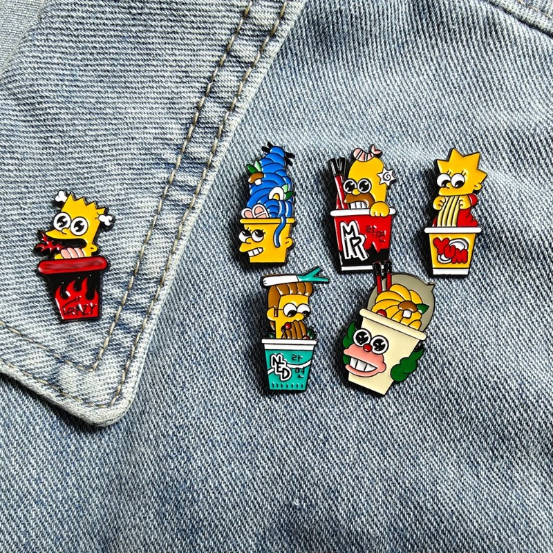 Enamel Pin Set - 6pcs 세트 심슨 가족 귀여운 재미있는