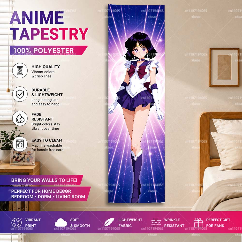 Wall Scroll Tapestry - 세일러 사턴 호타루 토모에 수직 태피스트리,