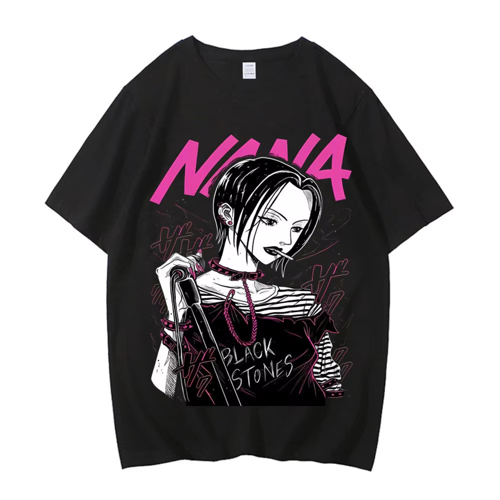 Nana Anime Merchandise - 나나 애니메이션 그래픽 티셔츠 빈티지 워싱