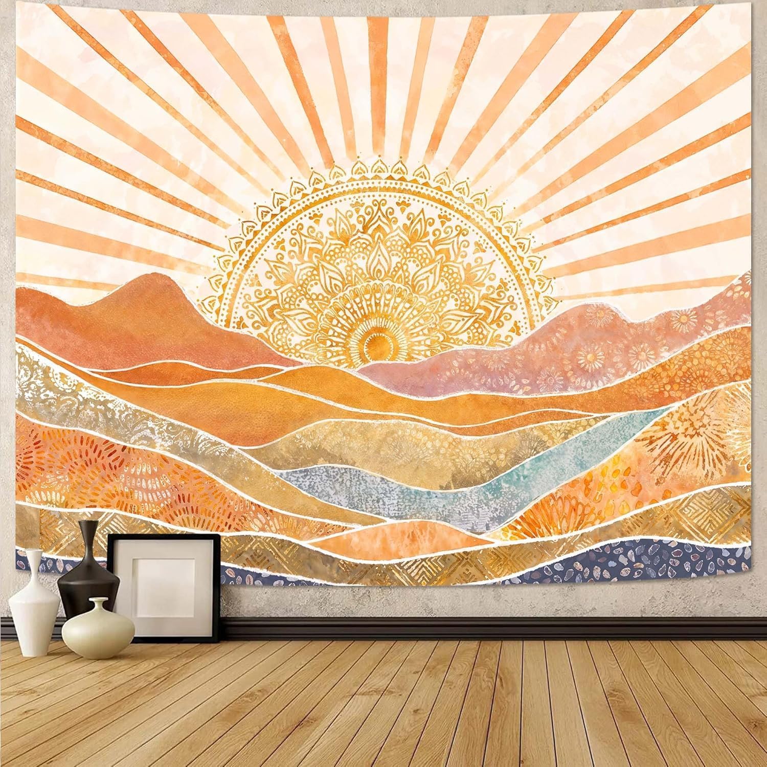 미적 감각이 돋보이는 보헤미안 태양 산 테이프스트리,  - Wall Scroll Tapestry 리뷰 및 가격