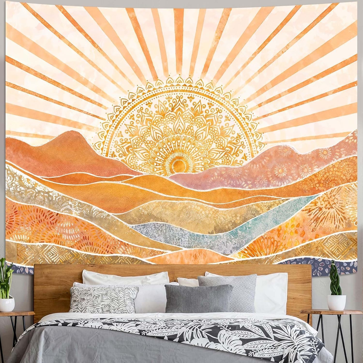 미적 감각이 돋보이는 보헤미안 태양 산 테이프스트리,  - Wall Scroll Tapestry 리뷰 및 가격