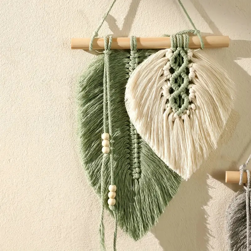 수제 Macrame 잎 벽 교수형, Boho 짠 잎 태 - Wall Scroll Tapestry 리뷰 및 가격