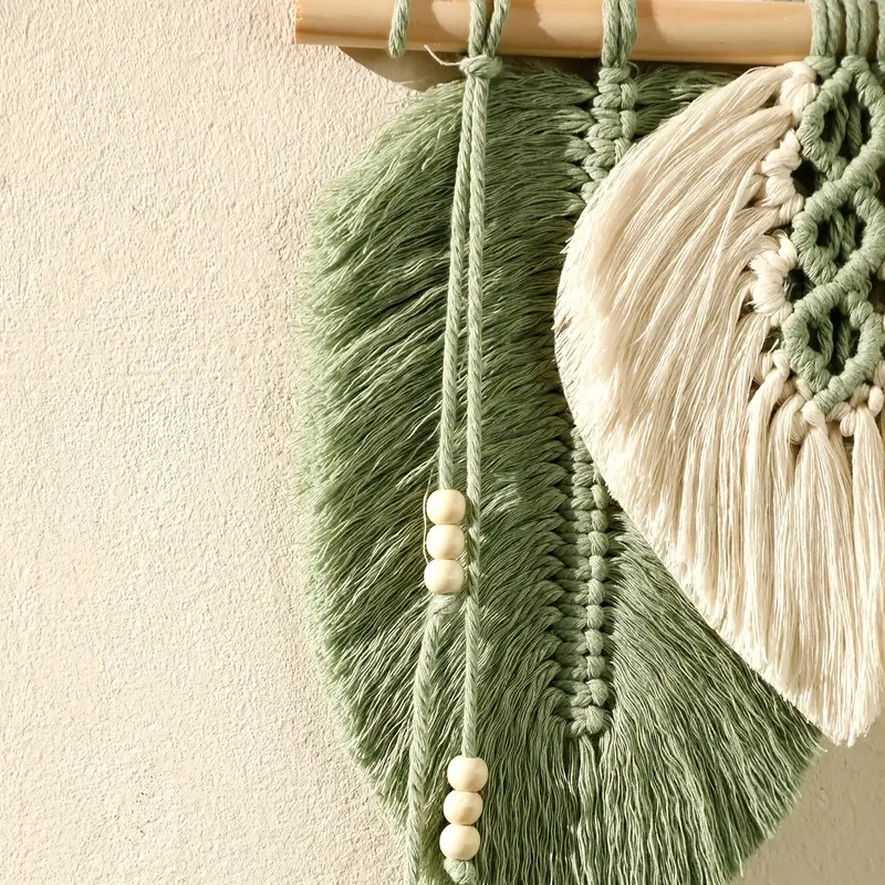 수제 Macrame 잎 벽 교수형, Boho 짠 잎 태 - Wall Scroll Tapestry 리뷰 및 가격