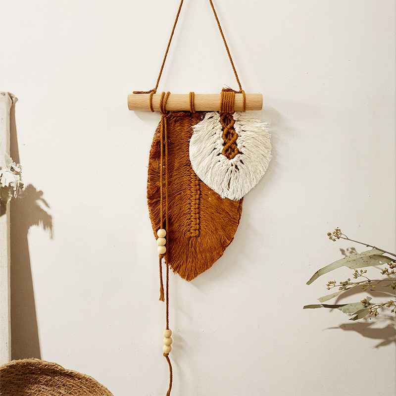 수제 Macrame 잎 벽 교수형, Boho 짠 잎 태 - Wall Scroll Tapestry 리뷰 및 가격