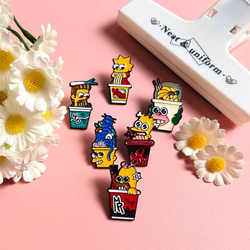 6pcs 세트 심슨 가족 귀여운 재미있는 배지 할로윈  - Enamel Pin Set 리뷰 및 가격