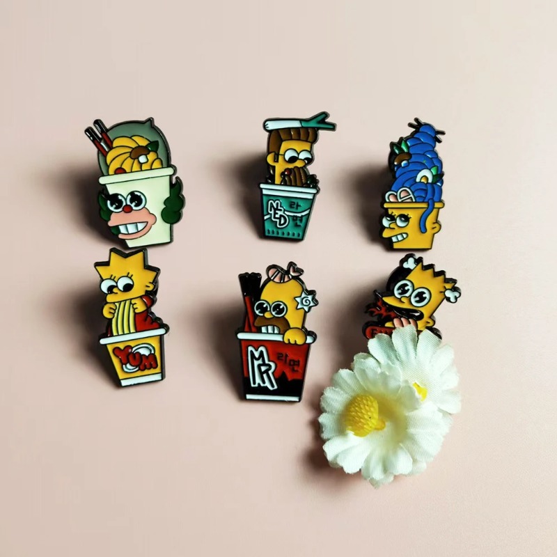 6pcs 세트 심슨 가족 귀여운 재미있는 배지 할로윈  - Enamel Pin Set 리뷰 및 가격