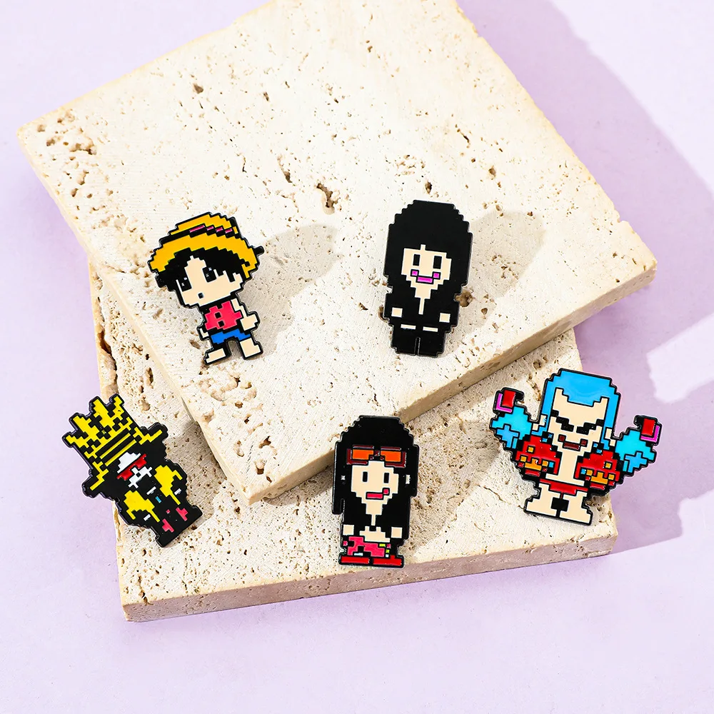 5종 크리에이티브 픽셀 스타일 브로치 애니메이션 루피  - Enamel Pin Set 리뷰 및 가격