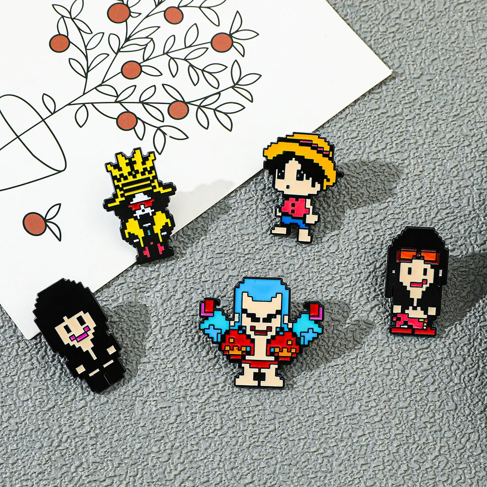 5종 크리에이티브 픽셀 스타일 브로치 애니메이션 루피  - Enamel Pin Set 리뷰 및 가격
