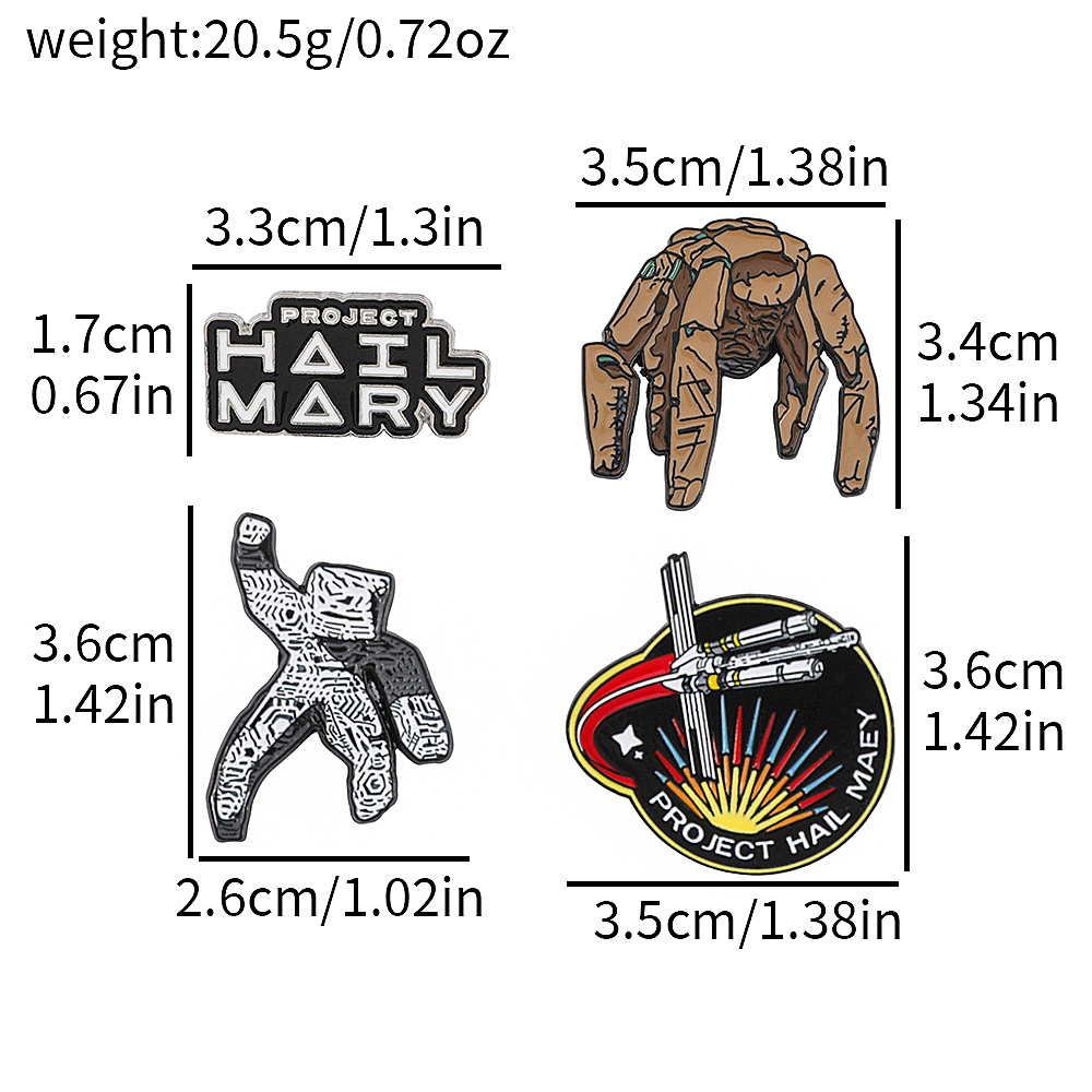 4피스 SF 에나멜 핀 세트 프로젝트 하일 메리에서 영 - Enamel Pin Set 리뷰 및 가격