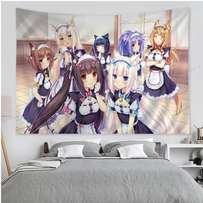 VIKAMA 고양이 소녀 애니메이션 태피스트리 달콤한  - Wall Scroll Tapestry 리뷰 및 가격