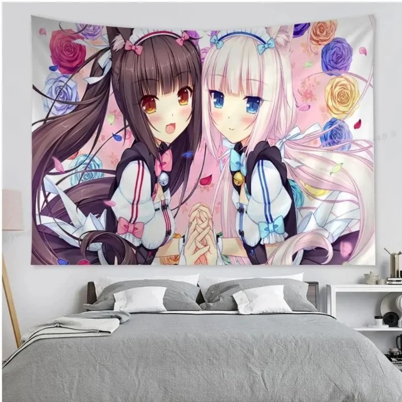 VIKAMA 고양이 소녀 애니메이션 태피스트리 달콤한  - Wall Scroll Tapestry 리뷰 및 가격
