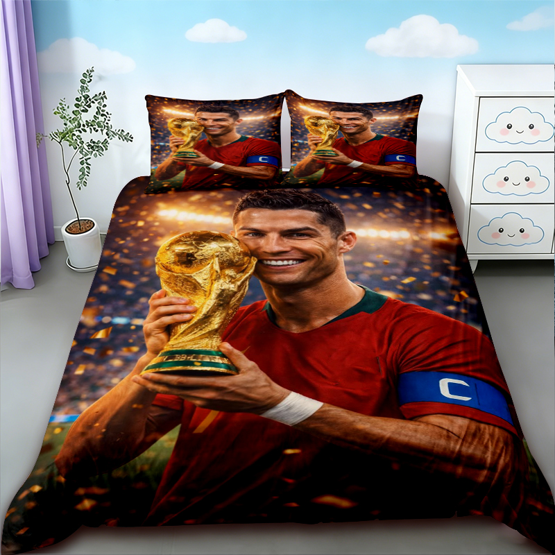 크리스티아누 호날두 이불 커버 축구 CR7 침구 세트, - Anime Merchandise Demon Slayer 리뷰 및 가격